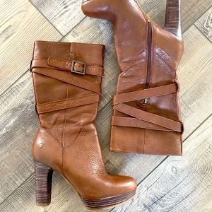 Ugg High Heel Brown Leather Boots